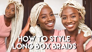 10 Ways To Style Box Braids | Most Realistic 40 Inches 613 Blonde Lace Frontal Box Braided Wig