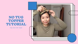 No Clips Hair Topper Updo! Hide Bald Spots, Thin And Oily Hair
