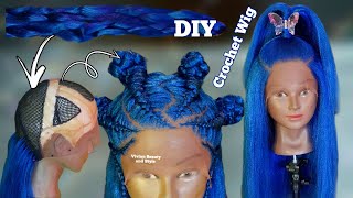 How To Make: Half Up Half Down Crochet Wig Using Braiding Hair | Diy