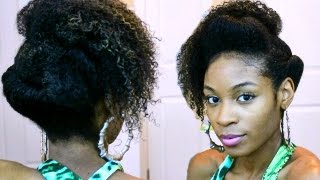 Natural Hair Updos For Medium Hair> Side Swept Pompadour