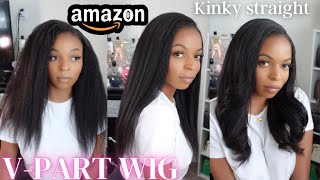 Must Have Amazon V-Part Wig! Kinky Straight Natural Look Feat. Beauty Forever