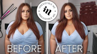 How-To Thick & Silky Straight Hair | Irresistible Me Auburn Clip-In Extensions | Oliviasworld95