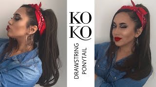 How To Apply A Drawstring Ponytail || Koko Couture Hair Extensions