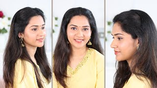 Hairstyle For College Party| Simple Easy 2 Min Hairstyle For Saree & Kurti| Cute Hairstyle For Girls