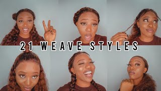21 Ways || How To Style A Lace Frontal Wig / Weave Beginners Friendly