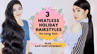 3 Heatless Hairstyle For The Holidays & Hair Care Product Giveaway W/ Hairfix