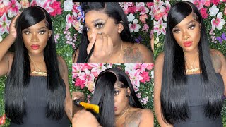 Easy Beginner Wig Install |13X4 Lace Wig Install With Side Part Swoop Bang | Upgradeu Hair