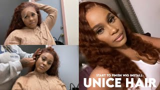 Unice Reddish Brown Water Wave 13X4 Lace Wig | Step By Step Install | Brittney Myers