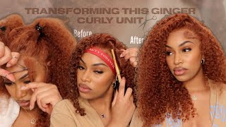 Watch Me Transform This Unit: Ginger Curly Transparent Frontal Wig  | Beauty Forever