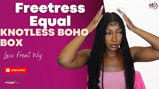 Freetress Equal Freedom Part Synthetic Braided Hd Lace Front Wig   "Knotless Boho Box"|Ebo