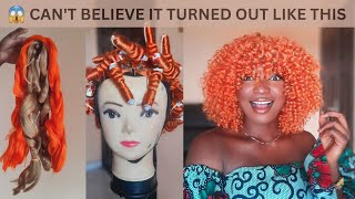 How To: Diy Curly Crochet Wig Using Braiding Hair/$3 Curly Wig/Customised Ginger Colour Wig