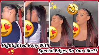 Extended Ponytail Slayed! Highlighted Ponytail Tutorial | Straight Pony Look #Elfinhair