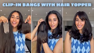 How To Wear Clip-In Bang With Hair Topper | Solution For Receding Forehead | Humanhairtopper #Shorts