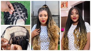 Diy Knotless Frontal Braided French Curls Wig |How To Ventilate Frontal For A Knotless Box Braid Wig