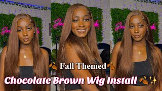 *Fall Themed * Chocolate/Brown Lace Frontal Wig Install  | Ft. Tuneful Hair