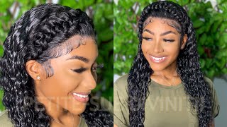 Goddess Braid With Deep Wave Lace Front Wig Ft. Cynosure Hair  | Petite-Sue Divinitii