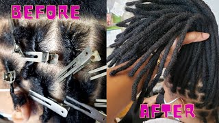 How To Install Human Hair Locs Extension//Dreadlocs Tutorial