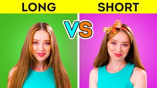 Long Hair Vs Short Hair || Awesome Hairstyle Ideas By 5-Minute Crafts Vs!