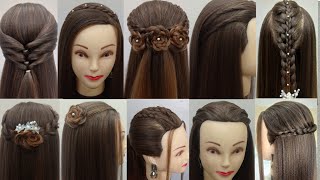 Different Hairstyles For Open Hair | Unique Hairstyles | Beautiful Hairstyles For Medium Hair
