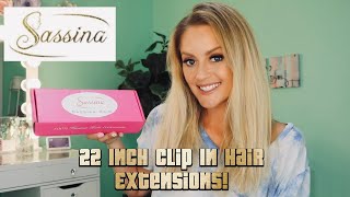 Sassina Hair Extensions ~ Beautiful 22 Inch Clip In Extensions ~ Unboxing & Try On!
