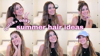 6 Quick Easy Summer Hairstyles + *Wavy Hair Tutorial*