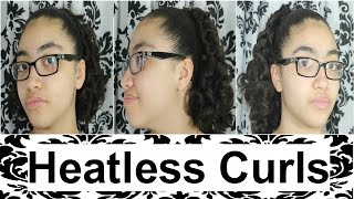 Easy Summer / Back To School Hairstyle : Heatless Curls Hair Tutorial Ponytail / Updo