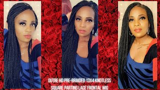 Outre Hd Pre-Braided 13 X 4 "Knotless Square Parting" Braids Lace Frontal Wig~ Under $90!