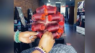Roller Set And Color Fun On Natural Hair, How To Straighten Natural Hair Without Heat Damaged