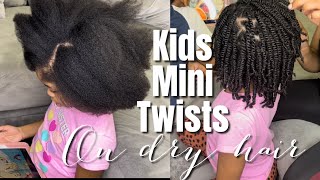 Mini Twists On Blow Dried Hair | Kids Mini Twists