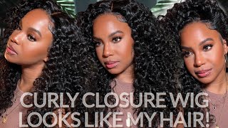 $160 Curly Closure Wig Install | No Bald Cap Closure Hack! Arabella Hair| Alwaysameera