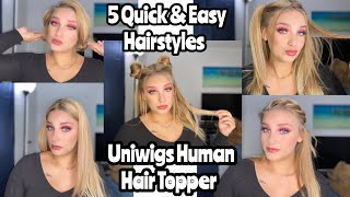5 Quick & Easy Hair Styles | Uniwigs Hair Topper | #Quickandeasyhairstyles