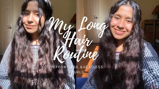 My Long Hair Routine: Heatless & Effortless Curls #Shorts #Hairstyles #Longhair
