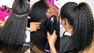 How To Install Itips Micro Links On Type 4C Hair, Looks So Versatile + Wand Curl | Ywigs Hair
