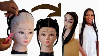 New Method| How To Ventilate A Frontal Lace Using Crotchet Pin | Jumbo Size Braided Wig