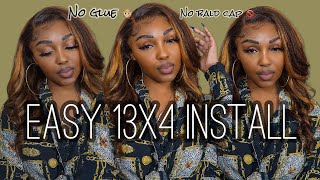 Easy 13X4 Lace Wig Install | No Glue, No Bald Cap | Ft Celie Hair