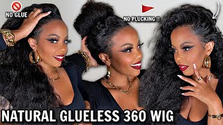  Stop Plucking Your Wigs  No Glue No Lace Tint No Bleach Glueless 360 Wig Install |Grwm Omgherhair