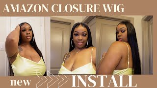 Affordable Must Have 28 Inch Straight 5X5 Lace Closure Wig From Amazon (Detail Review + Install )