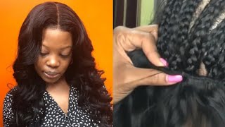 How To Sew In Tracks Fast!! | Lace Frontal Sew In