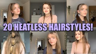 20 Easy Heatless Hairstyles! Hair Hacks For Long + Short Hair!
