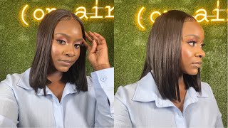 How To: Middle Part Lace Closure Sewin | Blunt Cut Bob