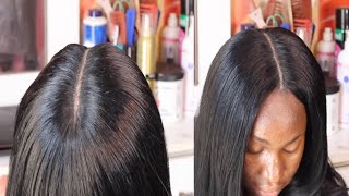 New Method/  Make A Natural Looking Center Part With No Closure/ Very Detailed