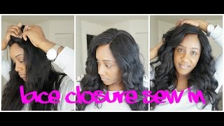 How To Do A Lace Closure Sew-In Tutorial | No Leave Out