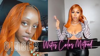 5 Min Orange Ginger  Water Color Method On Blonde Hair Bundles