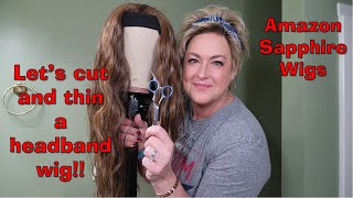 Tip Tuesday: Amazon Sapphire Headband Wig - Shorten And Thin It With Me!!