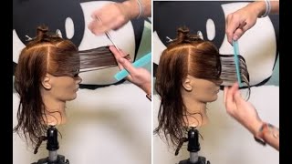 Easy & Simple Medium Shaggy Bob Haircut Tutorial | Bangs, Layers Cutting