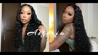 *Must Try* Wet Hair Look |  Start To Finish Water Wave Frontal Wig Install Ft Asteria Hair