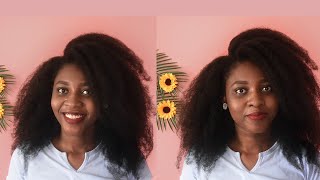 No Heat Blowout On Thin/Fine Kinky 4C Hair | Safest Blowout Ever.