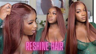 Are You Feeling This Color? Reddish Brown Frontal Wig ! Easy Work! Effortless Style #Reshinehair