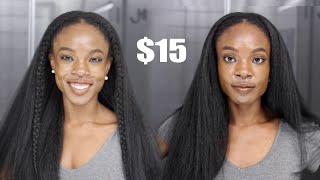Easiest, Cheapest Most Natural Half Wig: Kinky Straight| Easy Most Natural For All Experience Levels