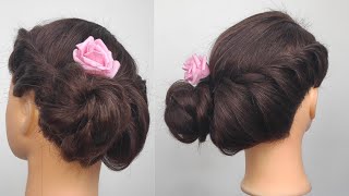 Super Easy Twisted Side Bun- Heatless Hairstyle For Medium To Long Hair